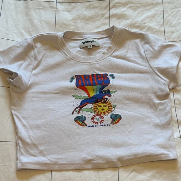 Wrangler Baby Tee Aries Unique Thick Cotton Size 12 - Picture 1 of 1